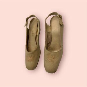 Vintage Slingback Beige Espadrilles